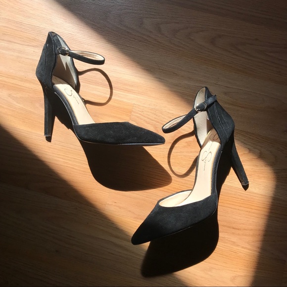 Jessica Simpson Shoes - Suede Stiletto Ankle Strap Heels